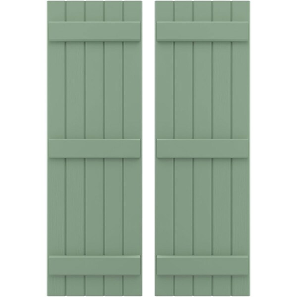 Ekena Millwork Americraft 5-Board, 3 Batten Exterior Real Wood Joined Board-n-Batten Shutters, ARW401BB518X59TGH, PR ARW401BB518X59TGH - main